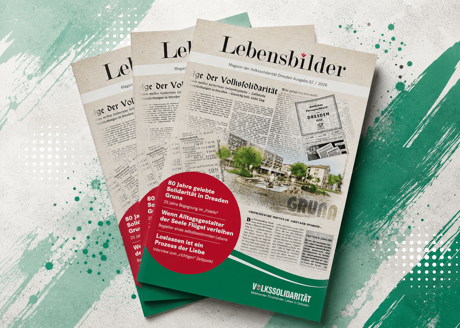 Seniorenmagazin Lebensbilder 2 / 2026 mit Themen Gesundheit, Gürtelrose, Veranstaltungen, Alltagsbegleiter, Kurzzeitpflege